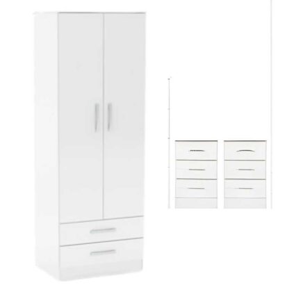 2 Door 2 Drawers Wardrobe Set