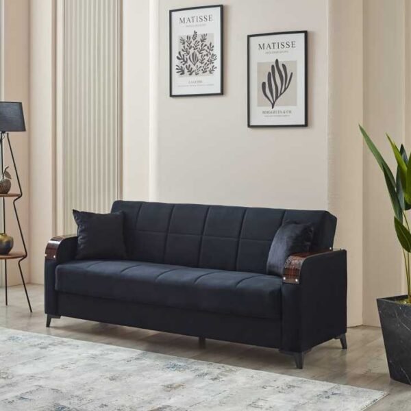 Vermont Sofa Bed | 3 Seater Black UK-Made