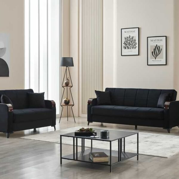 Vermont Sofa Bed | 3+2 Black UK-Made