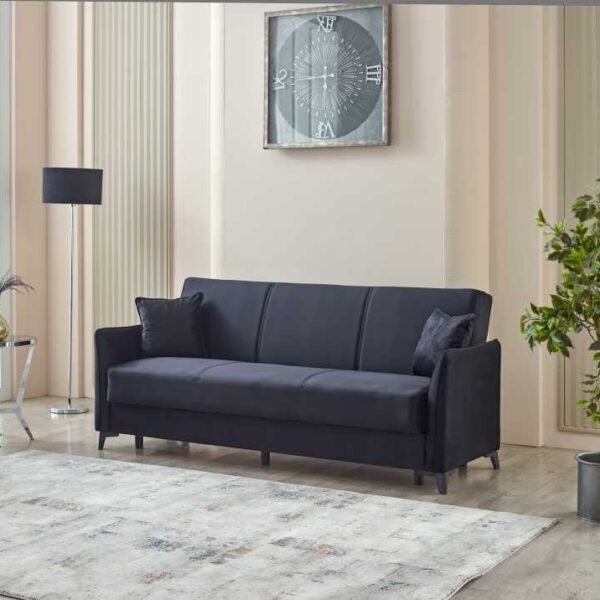 Black 3 Seater Sofya 3-seater sofa bed in modern UK living room