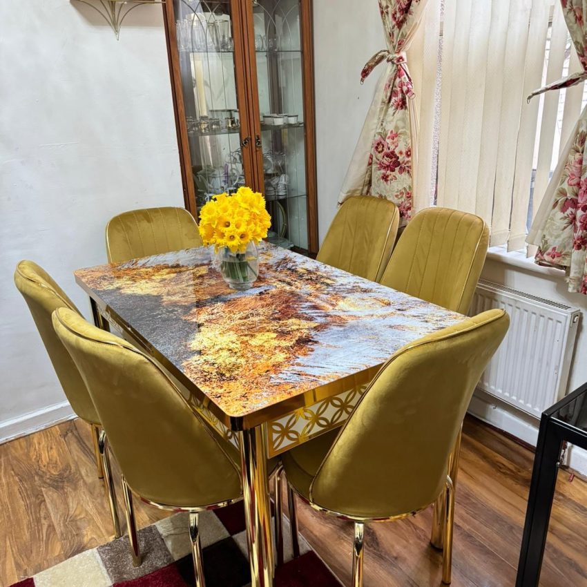 Plush Velvet Dining Table Set