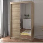 Sliding Door Wardrobe oak and Mirrored Modern for Bedroom -UK