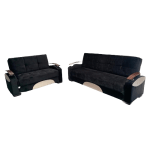 Black D Arm 3 Sofa Bed