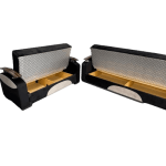 Black D Arm 3 Sofa Bed