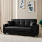 Black Arte 3 Seater Sofa Bed