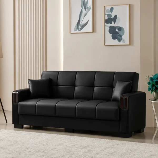Black Arte 3 Seater Sofa Bed