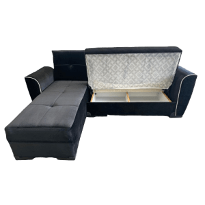 Black Tual Corner Sofabed