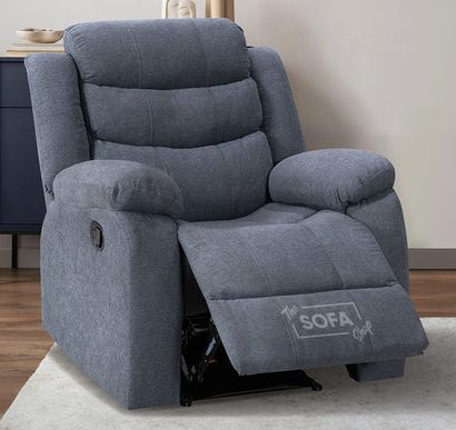 Fabric Recliner Chair in Dark Grey - Sorrento