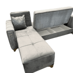 Grey Corner Sofa Bed with Storage