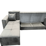 Grey Corner Sofa Bed with Storage