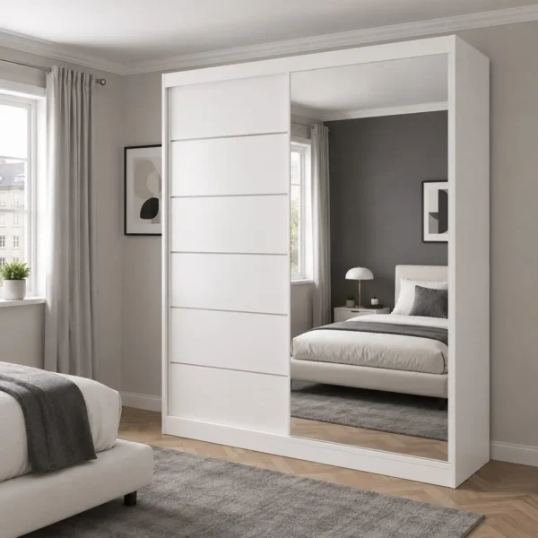Infinity 180cm Sliding Mirror Wardrobe