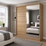 Infinity 180cm Sliding Mirror Wardrobe - oak