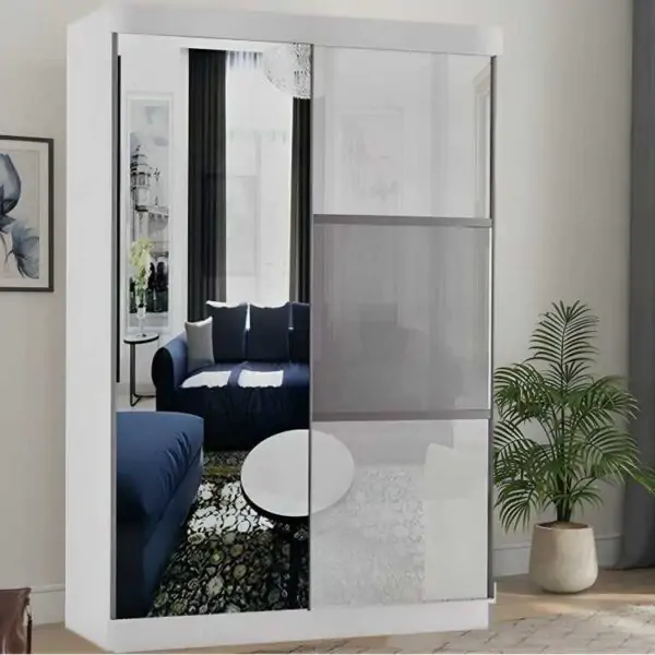 Manhattan Sliding Mirror Wardrobe | Exclusive Premium UK Style - White