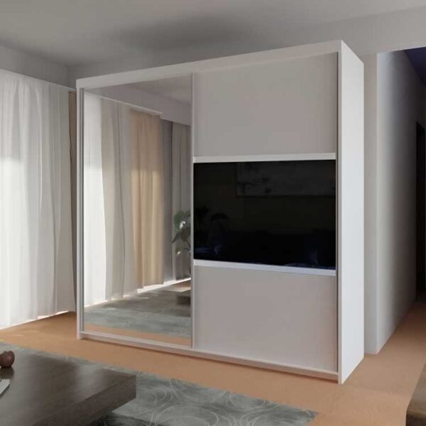 Manhattan-High-Gloss-Sliding-Mirror-Wardrobe-200cm-White.