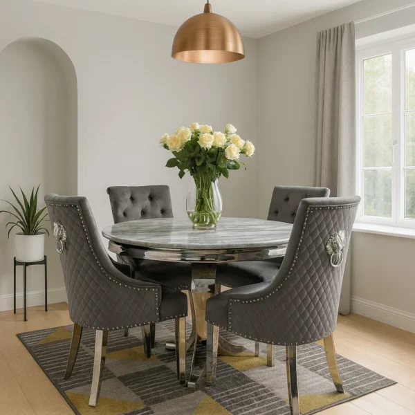 UK-Made Round Marble Dining Table – Elegant & Timeless