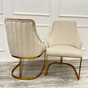 Chelmsford Velvet Gold Frame Chair