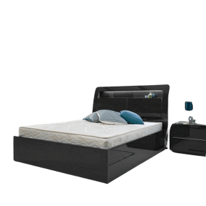 Rugby Black High Gloss Bed