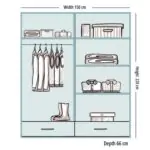Sycle High Gloss Sliding Mirror - Dimension - UK