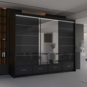 Syclia-High-Gloss-Sliding-Wardrobe-255cm-Black