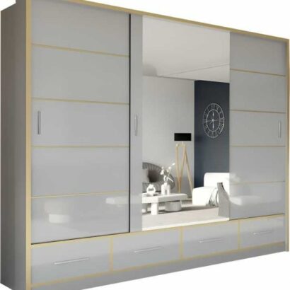 Sydney-High-Gloss-Wardrobe-Greygolden-253CM.