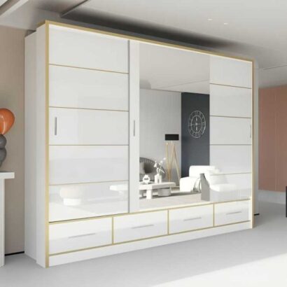 Sydney-High-Gloss-Wardrobe-Whitegolden-253CM