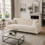 Zumrut 3 Seater Sofa Bed in Cream Colour