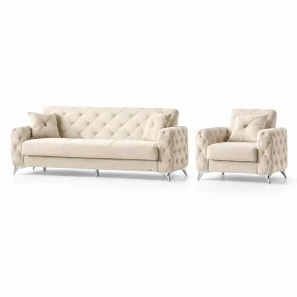Zumrut Sofa Bed Cream color 3+1 set