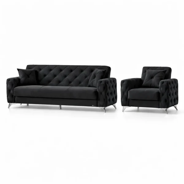 Zumrut Sofa Bed black color 3+1 seater