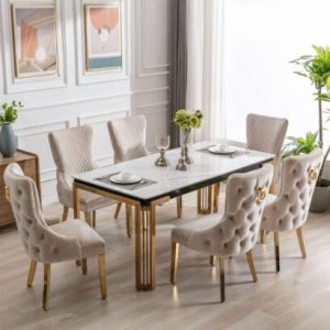 Sorrento Rectangle Ceramic Table with Victoria Chairs