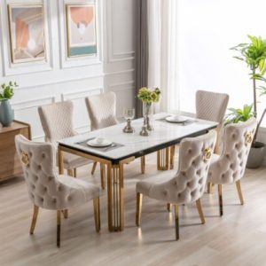 Sorrento Rectangle Ceramic Table with Victoria Chairs