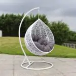Swing chair White Rattan Modern Garden Seating -UK