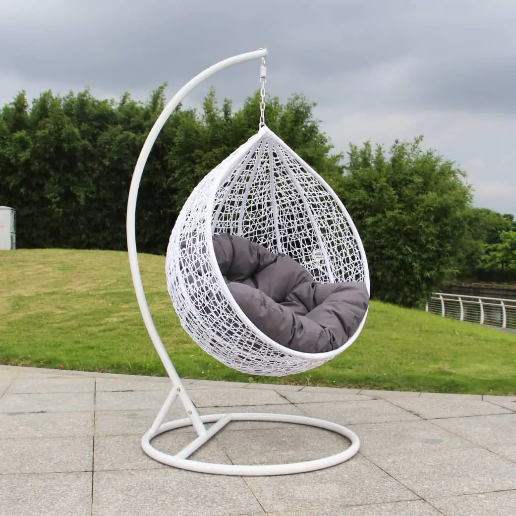 Swing chair White Rattan Modern Garden Seating -UK
