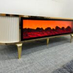 Tv Unit Golden And White color