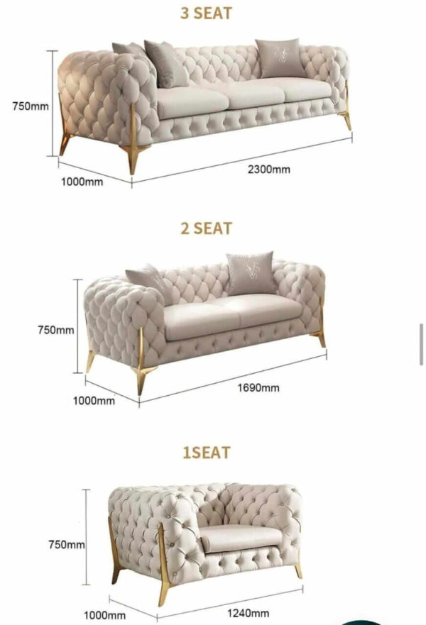 Italian Chesterfeild Hand Upholstered Sofa