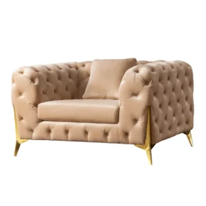 Italian Chesterfield Sofa 1 SEATER CREAM