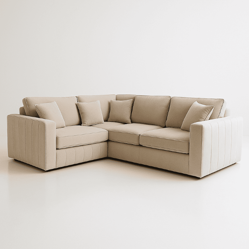 Lilly L Shape Sofa in cream color