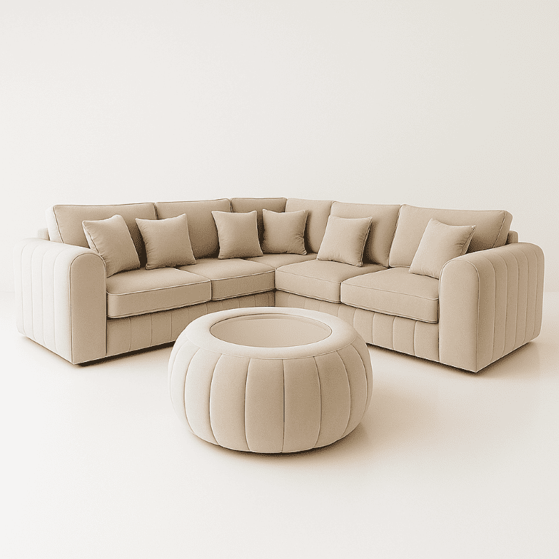 Lilly Single Corner sofa in Cream color