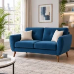 Zinc Velvet 2 Seater Sofa in Room Setup