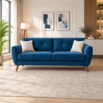 Zinc Velvet 3 Seater Sofa in Room Setup