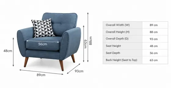 Zinc Velvet Armchair Sofa Dimensions