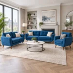 Zinc Velvet Sofa Set in Room Setup