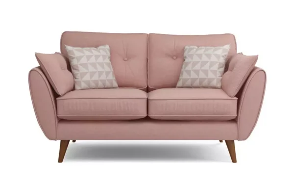 Zinc 2 Seater Sofa With Blush Color