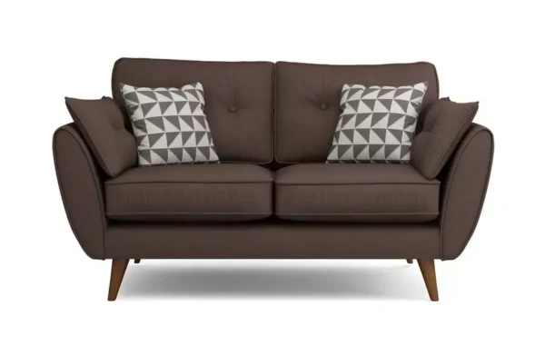 Zinc 2 Seater Sofa With Chocolate Color