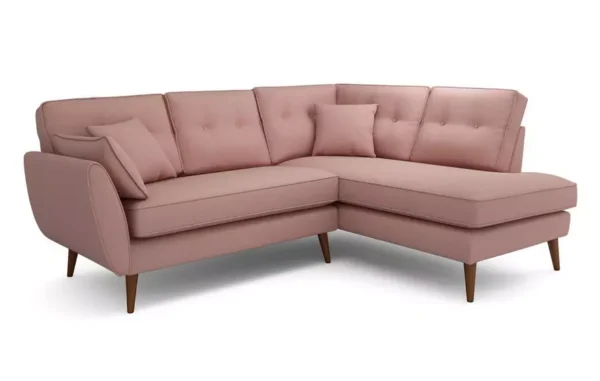 Left Hand Facing Arm Corner Sofa With Blush Color