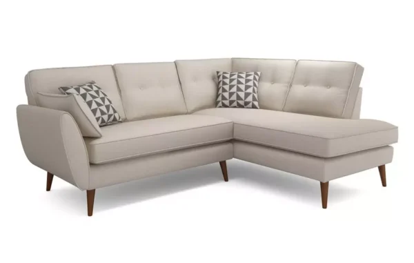 Left Hand Facing Arm Corner Sofa With Cream Color