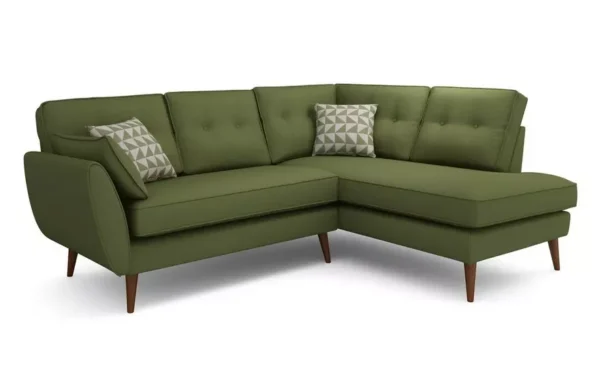 Left Hand Facing Arm Corner Sofa With Green Color