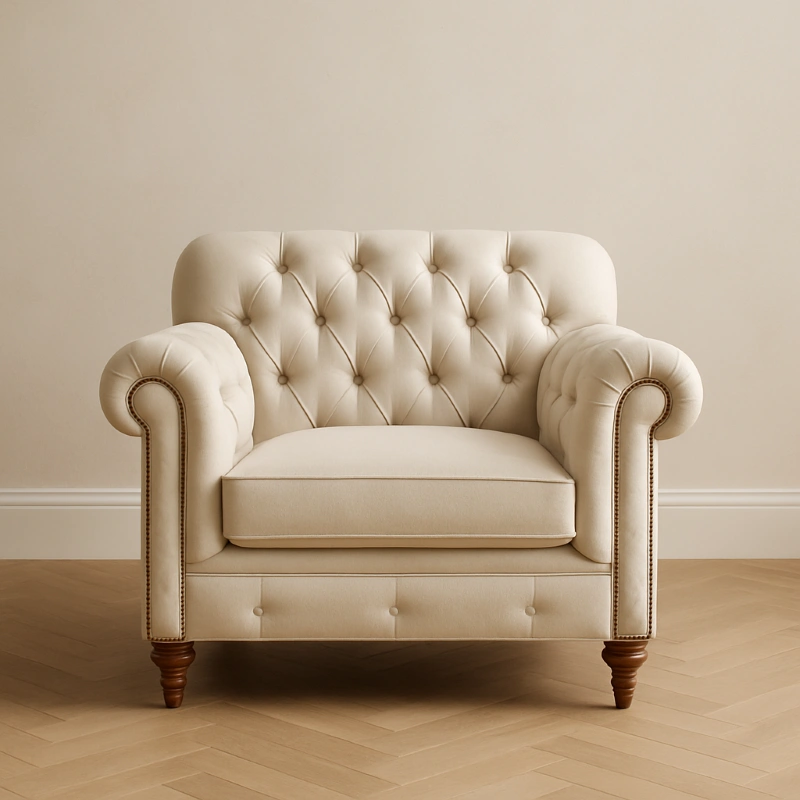 Chesterfield ArmChair sofa in Cream Colour