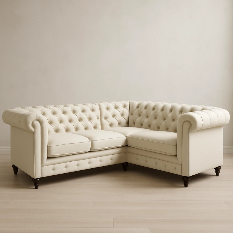 Chesterfield Corner in Cream color