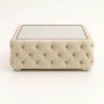 Chesterfield Mirror Footstool in Cream color