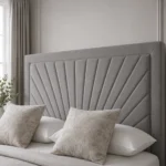 headboard closeup in grey color